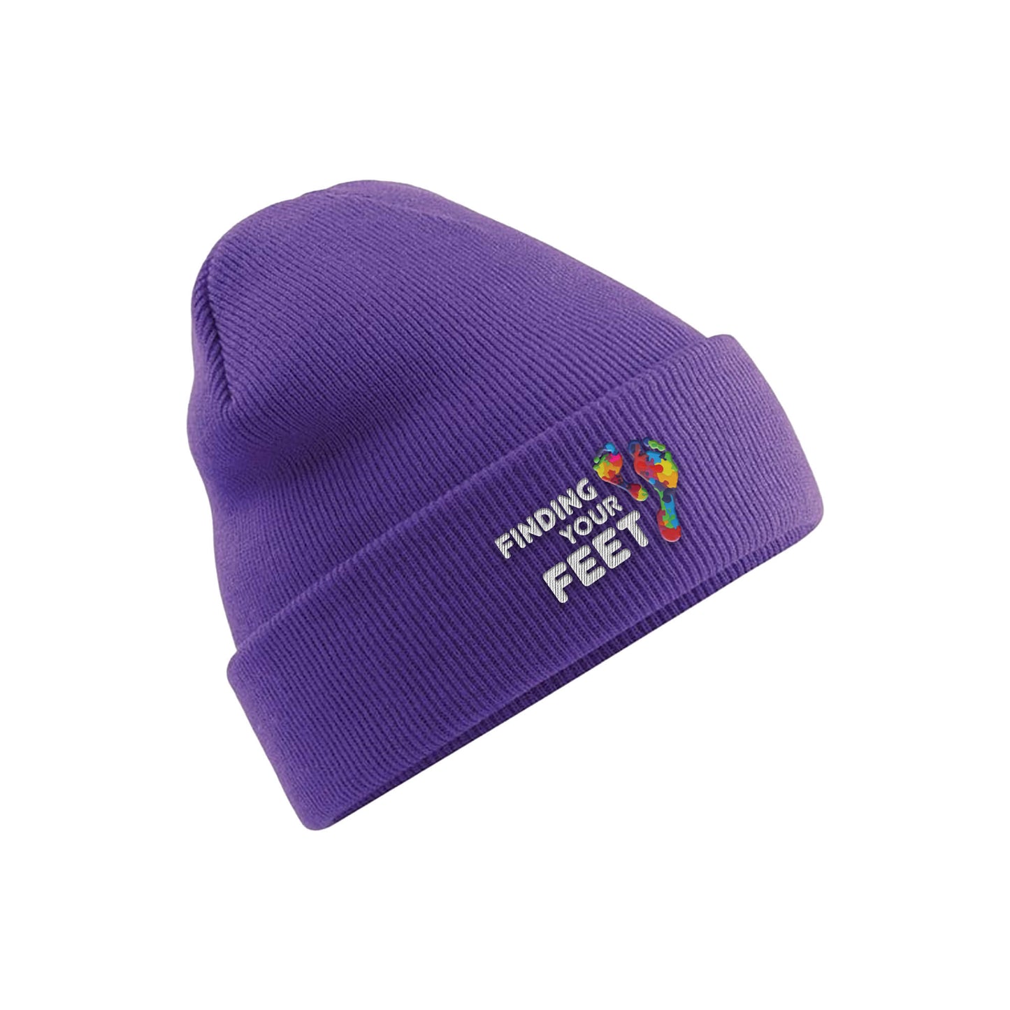 Embroidered Logo Beanie | APurple | Finding Your Feet