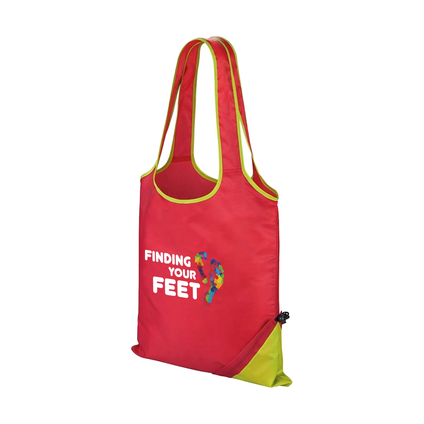 Foldable Shopper Bag | Red/Lime | Finding Your Feet