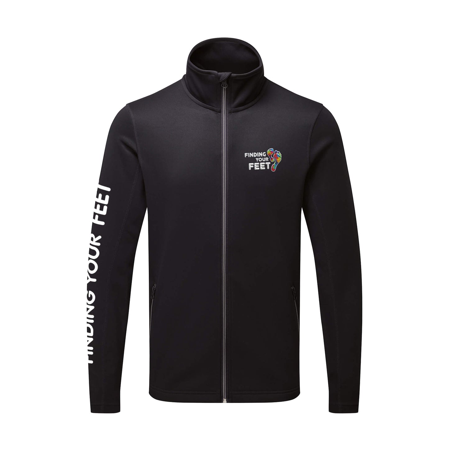 Recycled Zipper Sports Sweatshirt | Black | Finding Your Feet