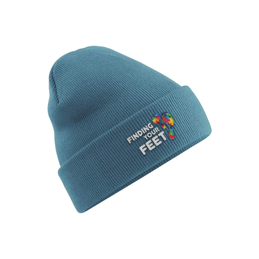Embroidered Logo Beanie | Airforce Blue | Finding Your Feet
