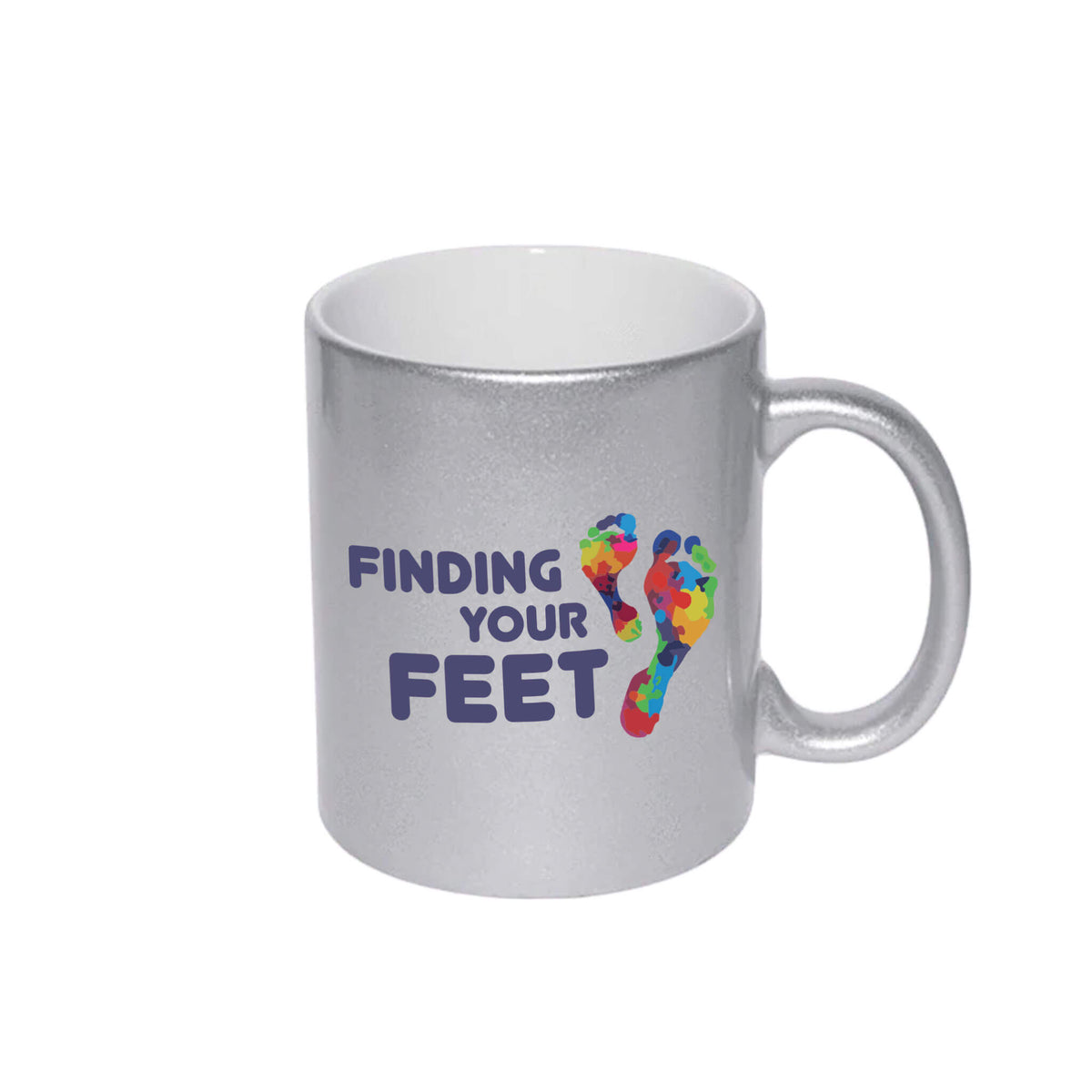 Silver Sparkle Logo Mug | Finding Your Feet