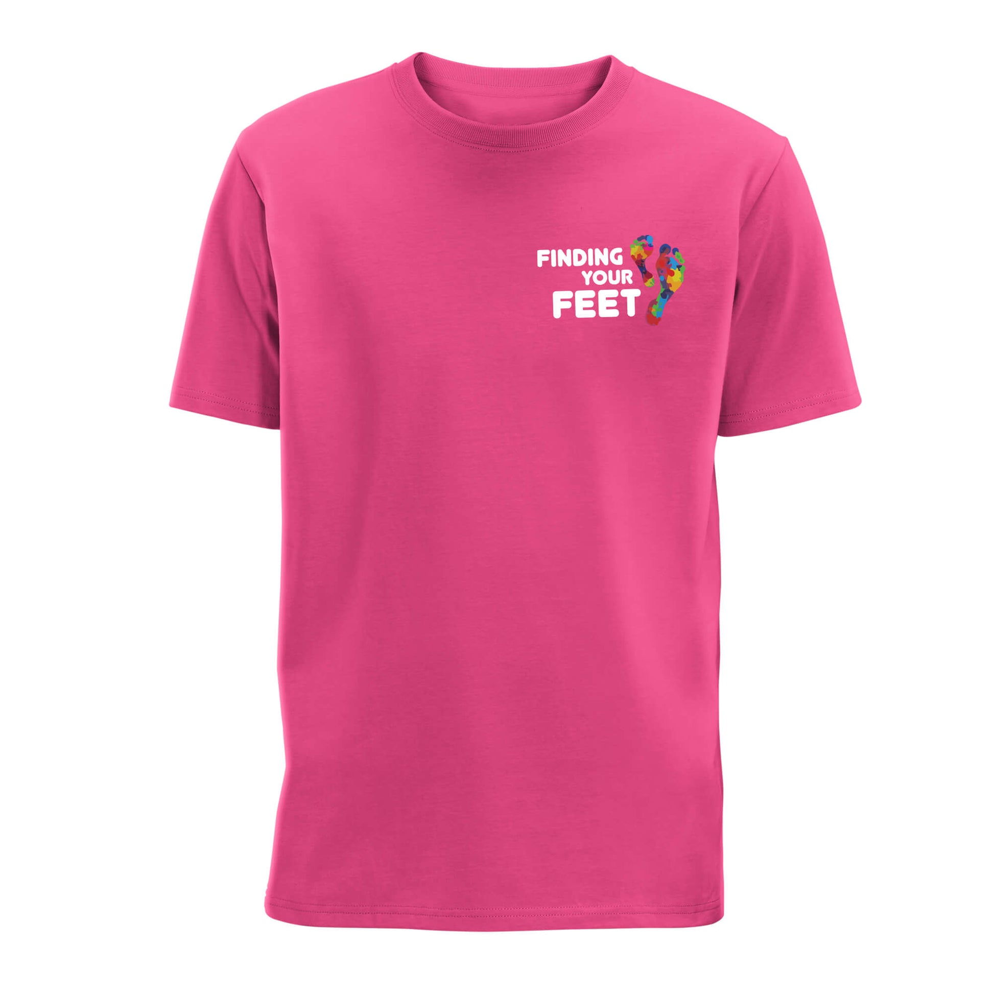 Logo T-Shirt | Fuchsia | Front View | Finding Your Feet