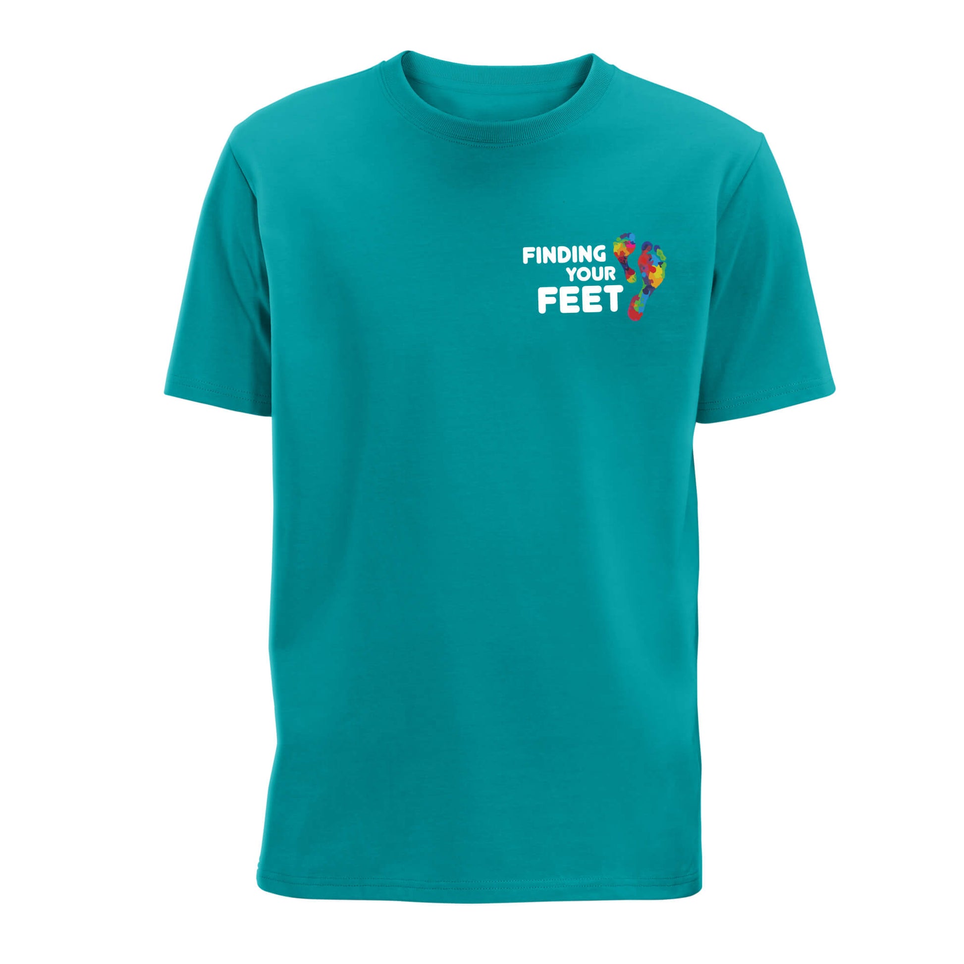 Logo T-Shirt | Ocean Teal | Front View | Finding Your Feet