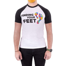 Load image into Gallery viewer, finding your feet foot soldier ringer tee black
