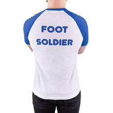 Load image into Gallery viewer, finding your feet foot soldier ringer tee blue
