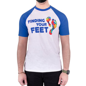 finding your feet foot soldier ringer tee blue