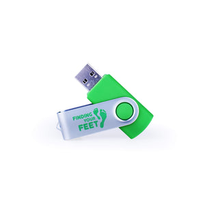 finding your feet usb memory stick green