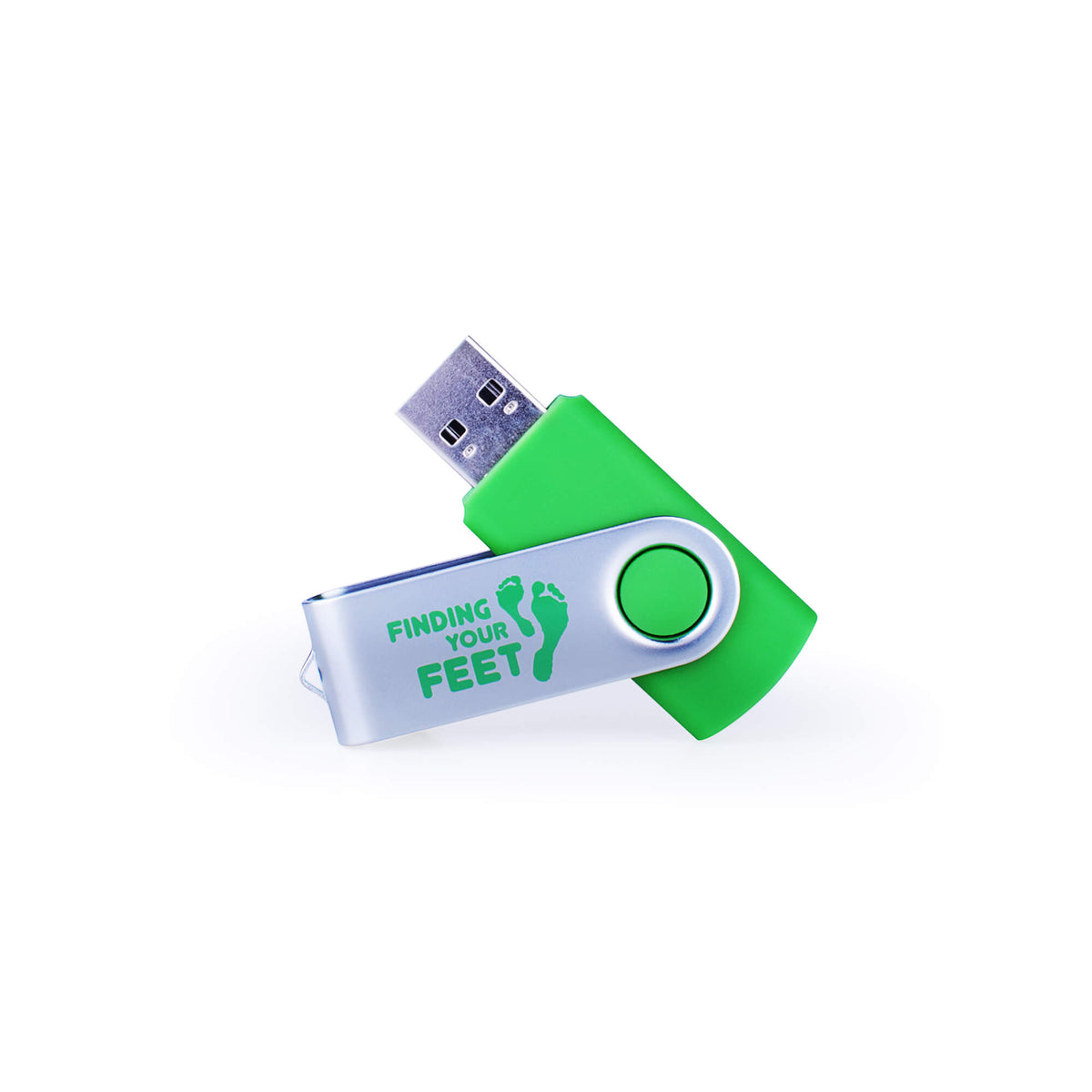 finding your feet usb memory stick green