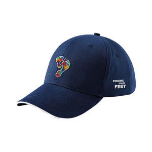 finding your feet embroidered baseball cap navy