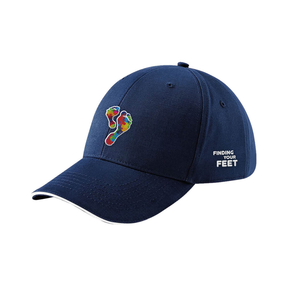 finding your feet embroidered baseball cap navy