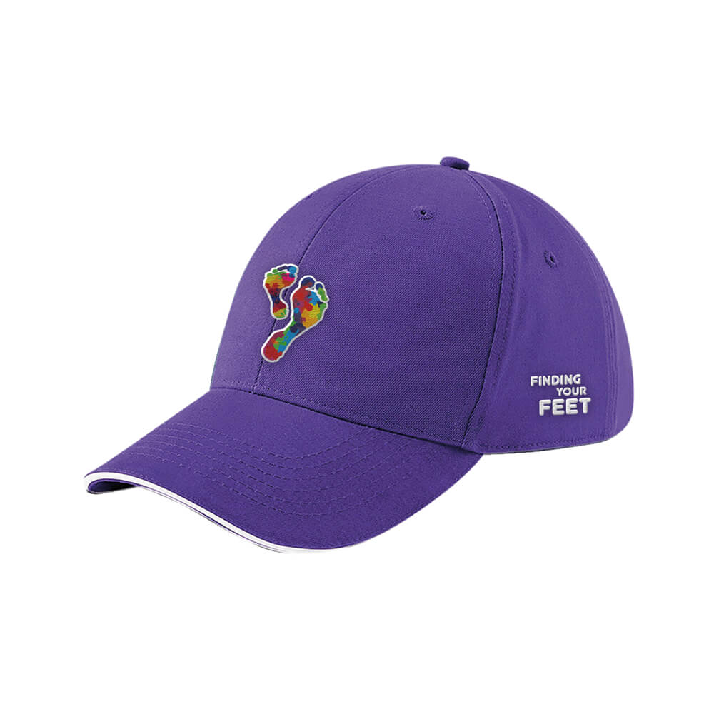 finding your feet embroidered baseball cap purple