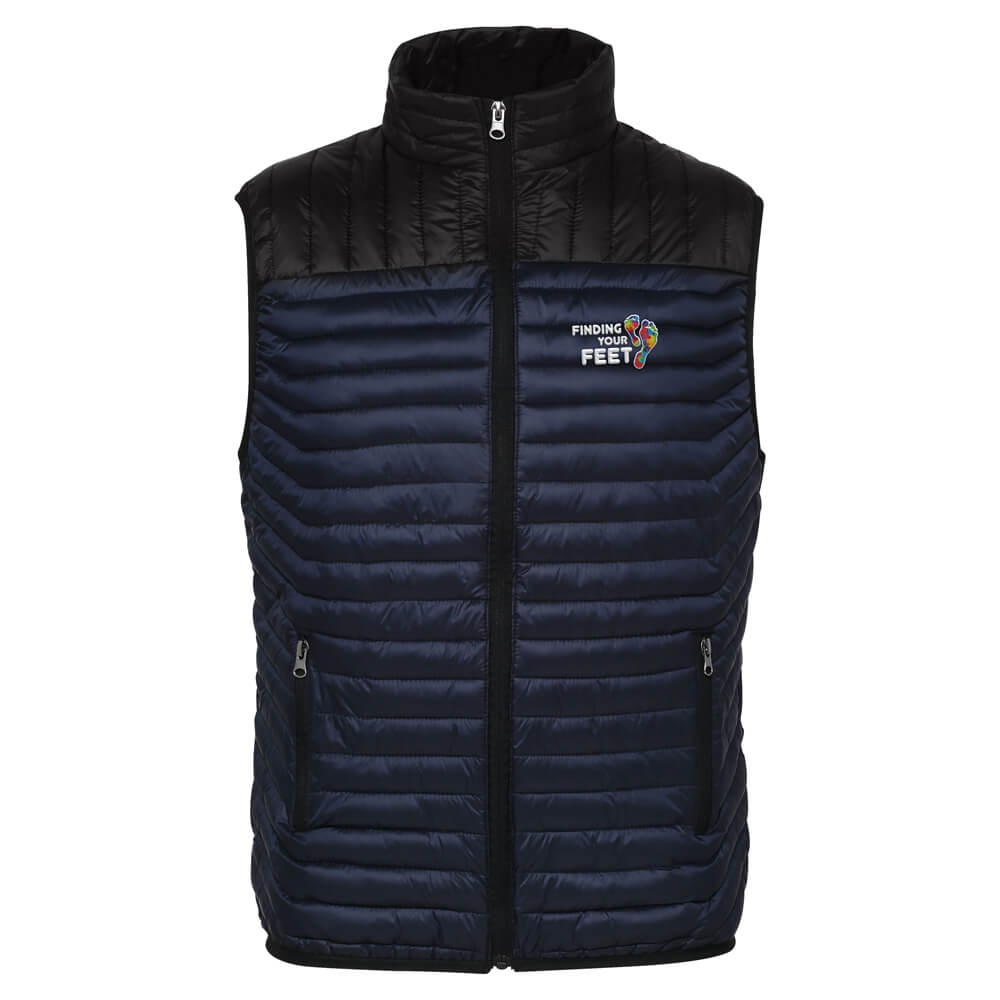 finding your feet two tone embroidered bodywarmer