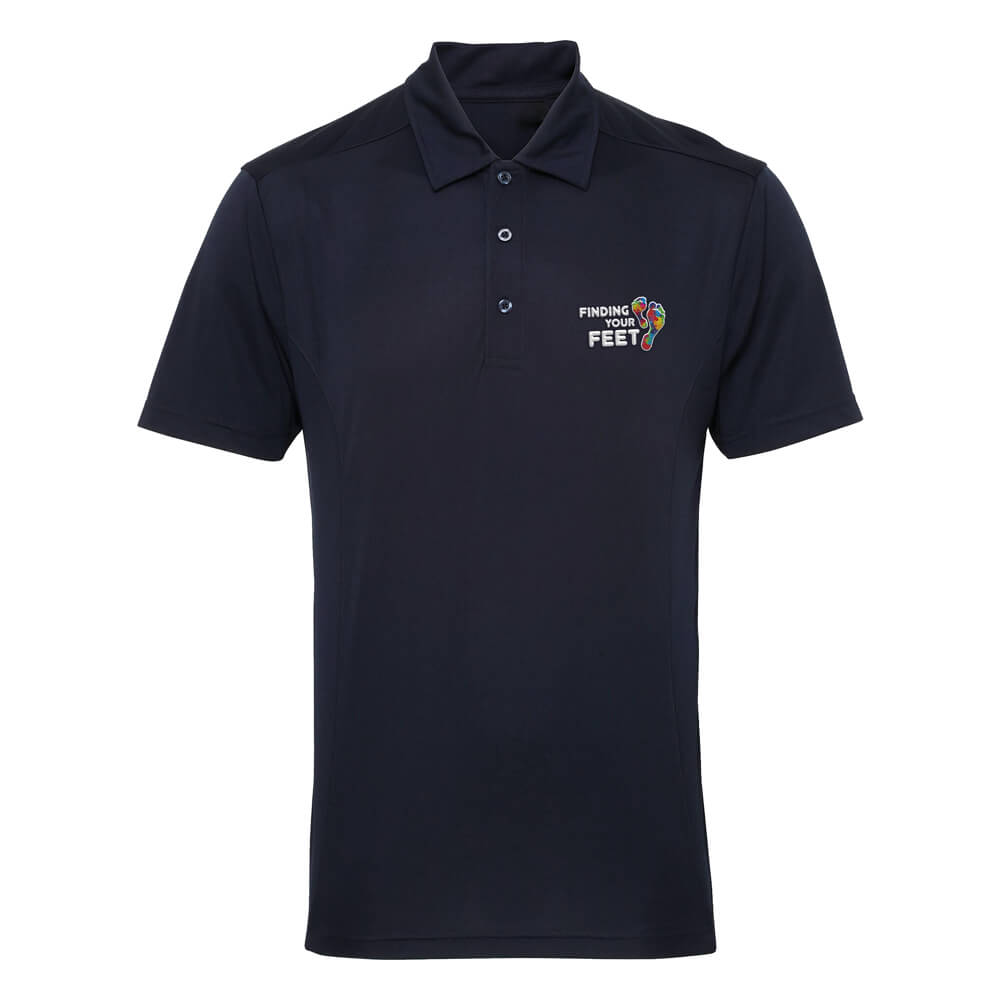 finding your feet performance polo shirt