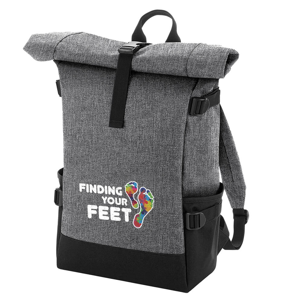 finding your feet roll top backpack